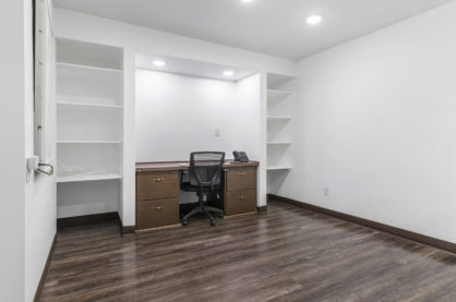 Office with customized shelves